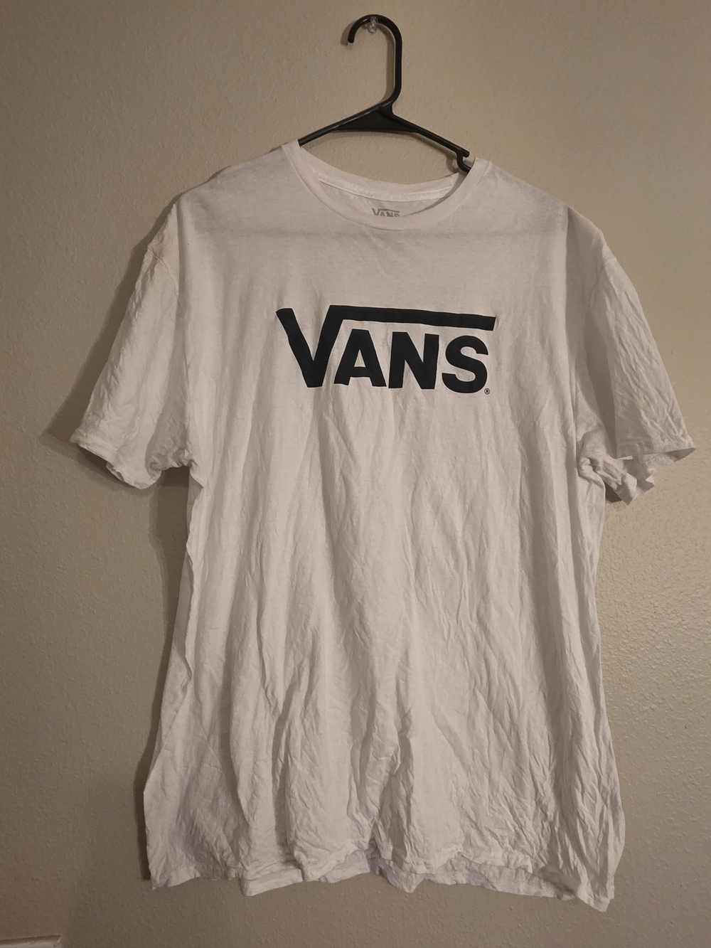 Vans White Tee with Black Logo